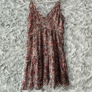 Inspire Floral Cream Dress with Red and Black Print